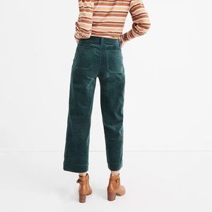 Madewell Slim Emmett Wide Leg Crop pant emerald green